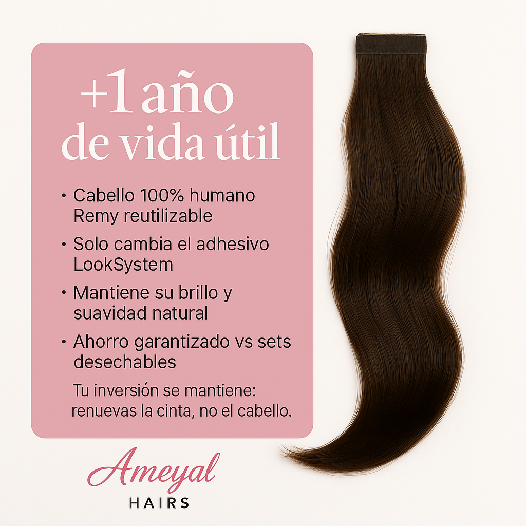EXTENSIONES DE CABELLO 100% HUMANO - CON LOOCKSYSTEM